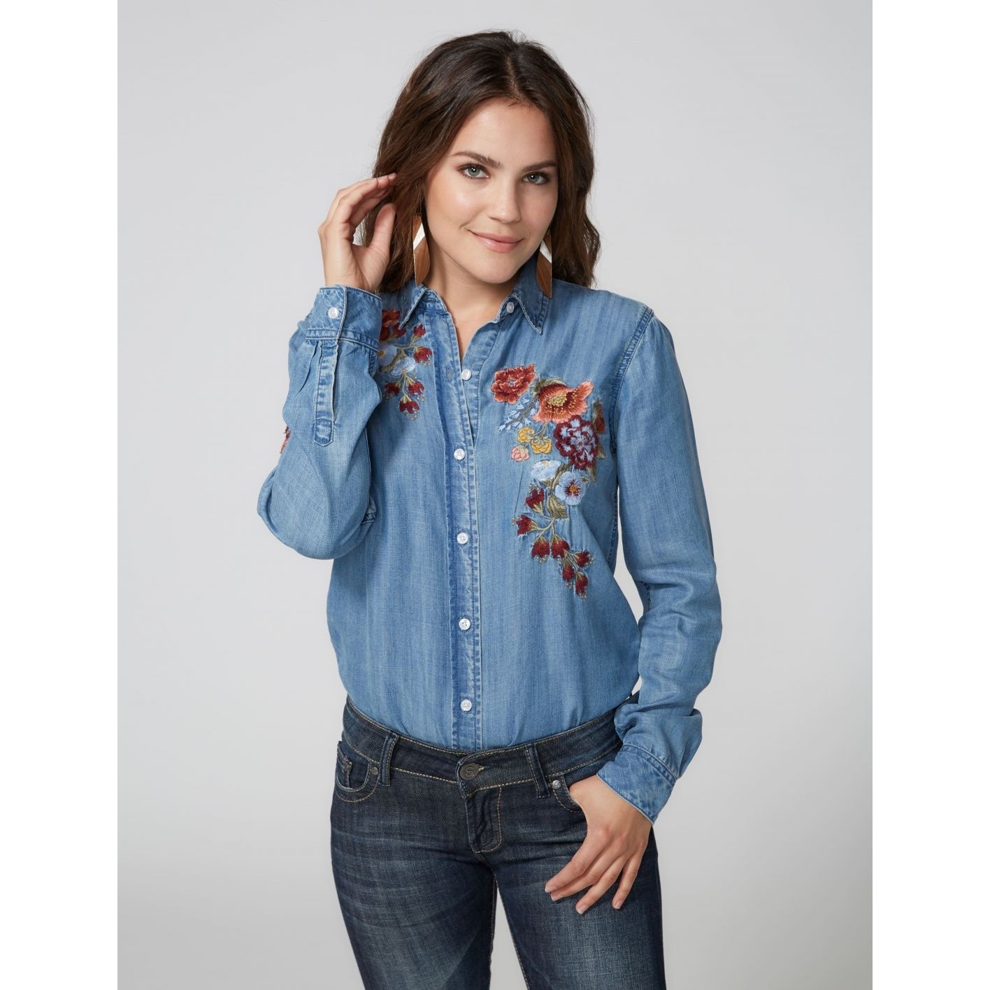 Stetson Women's Tencel Flower Denim Shirt Cowgirl Clothing at Cry Baby ...
