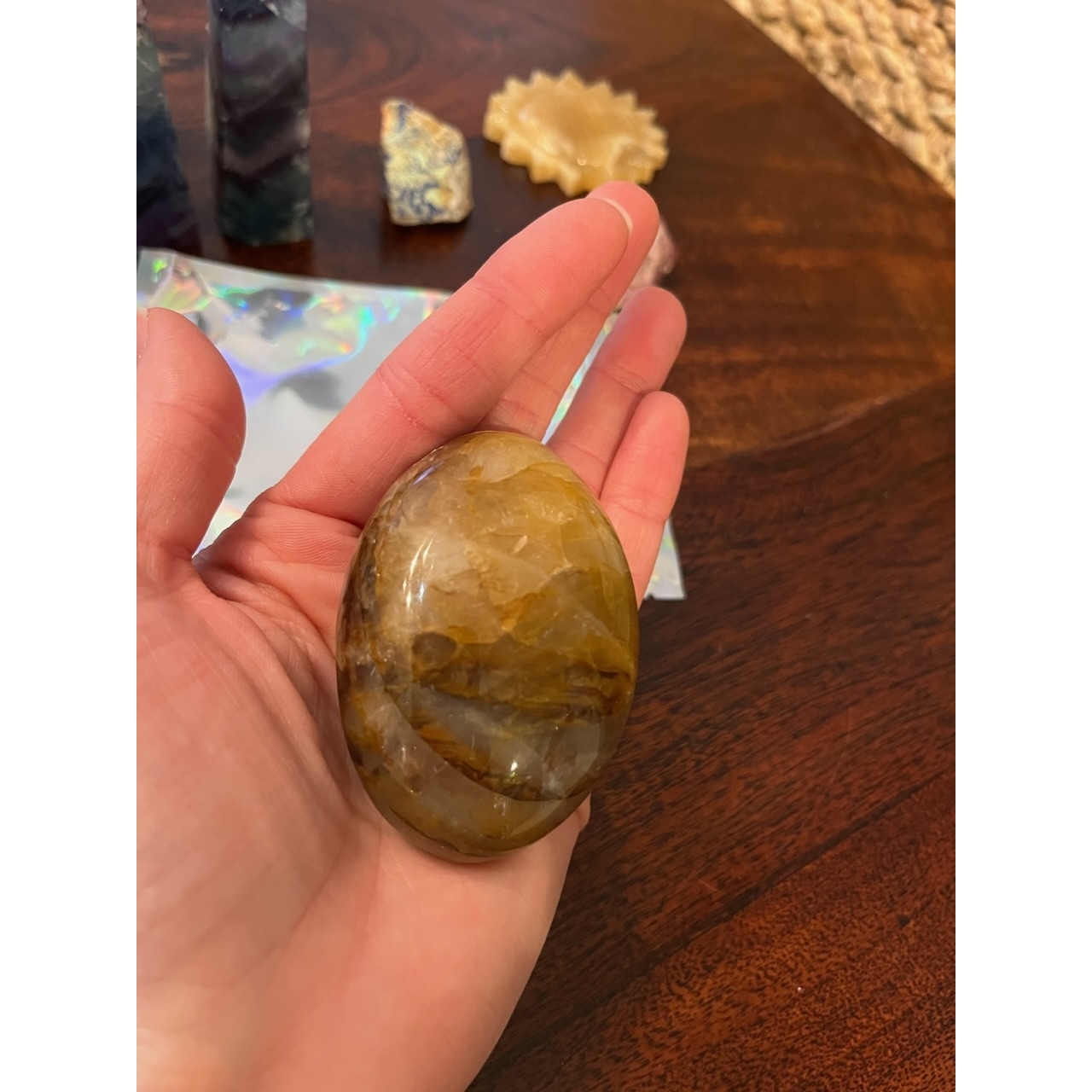 Golden Healer Palm Stone