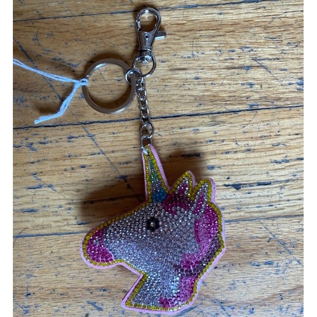 Crystal Emoji Keychain (Rainbow Unicorn Head)