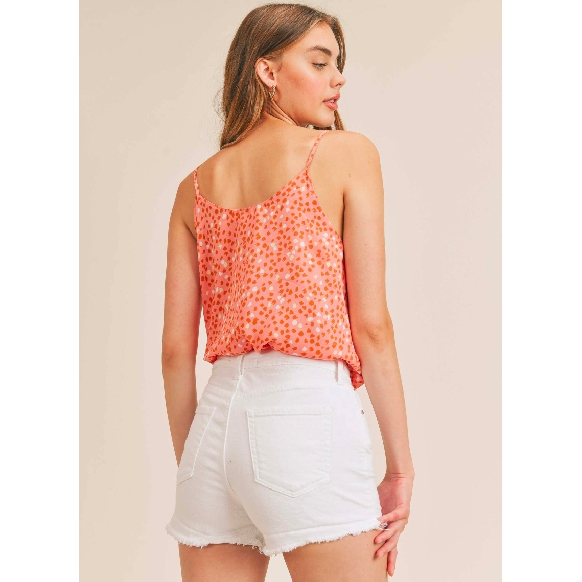 Floral Cami Tank Bodysuit (Coral)