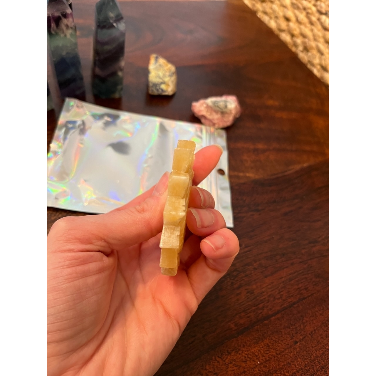 Honey Calcite Carved Sunflower