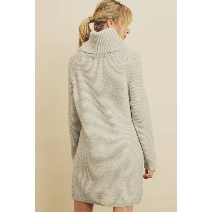 Turtleneck Sweater Dress (Heather Grey)