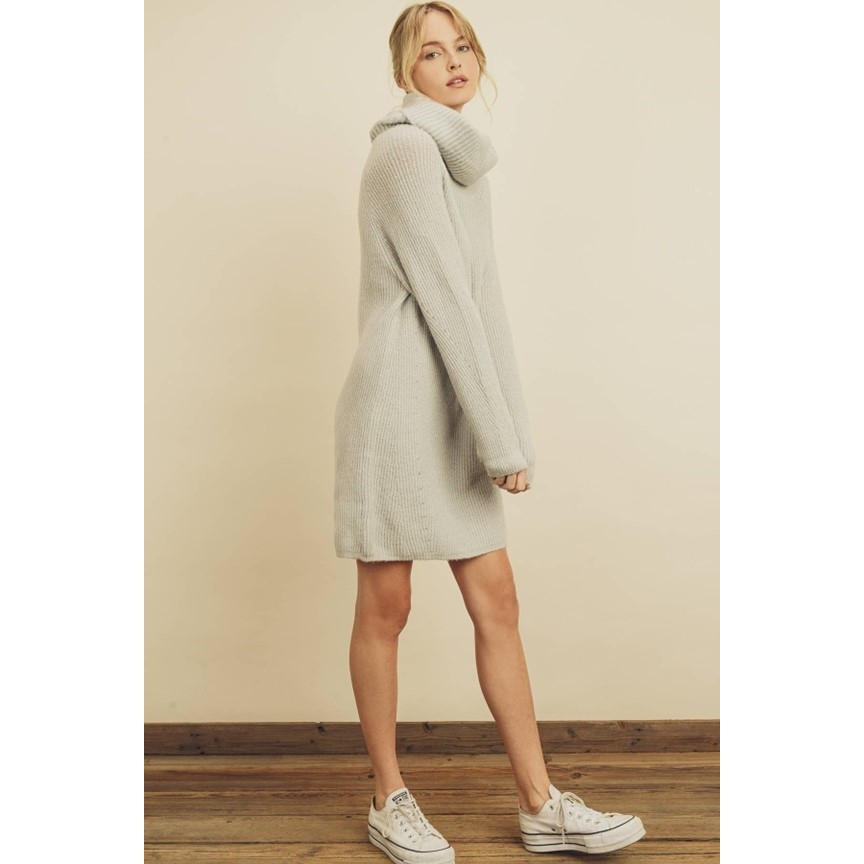 Turtleneck Sweater Dress (Heather Grey)
