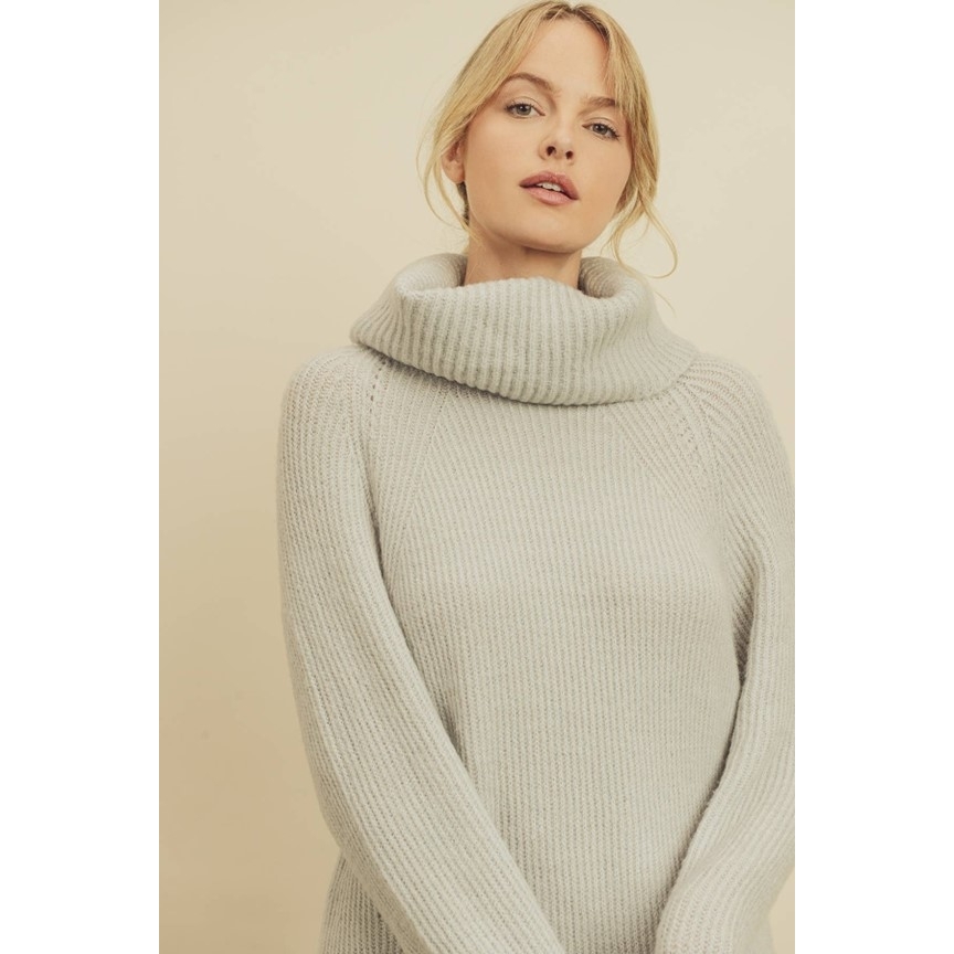 Turtleneck Sweater Dress (Heather Grey)