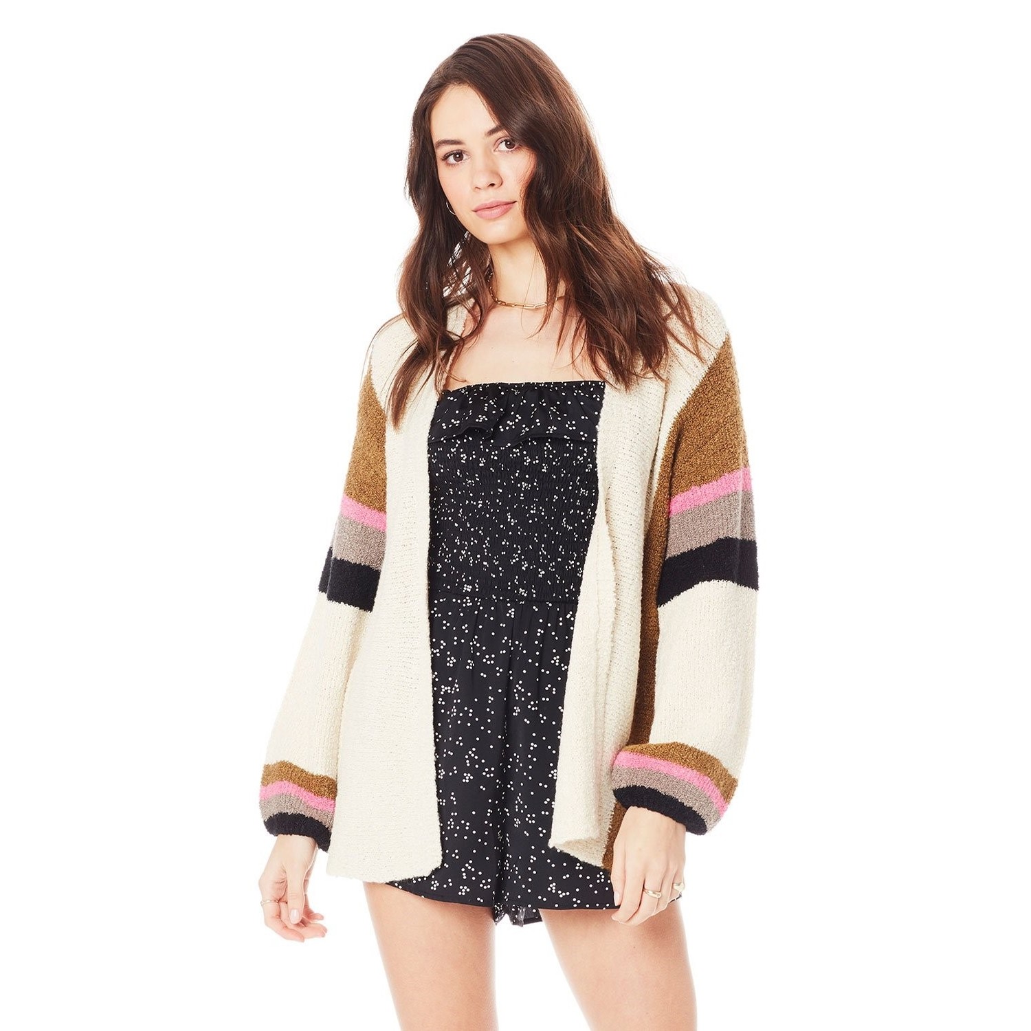 multi stripe cardigan