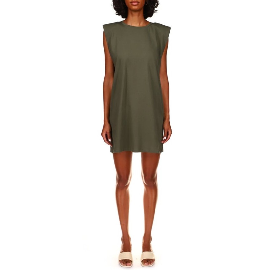 Shoulder Pad Dress (Hiker Green)