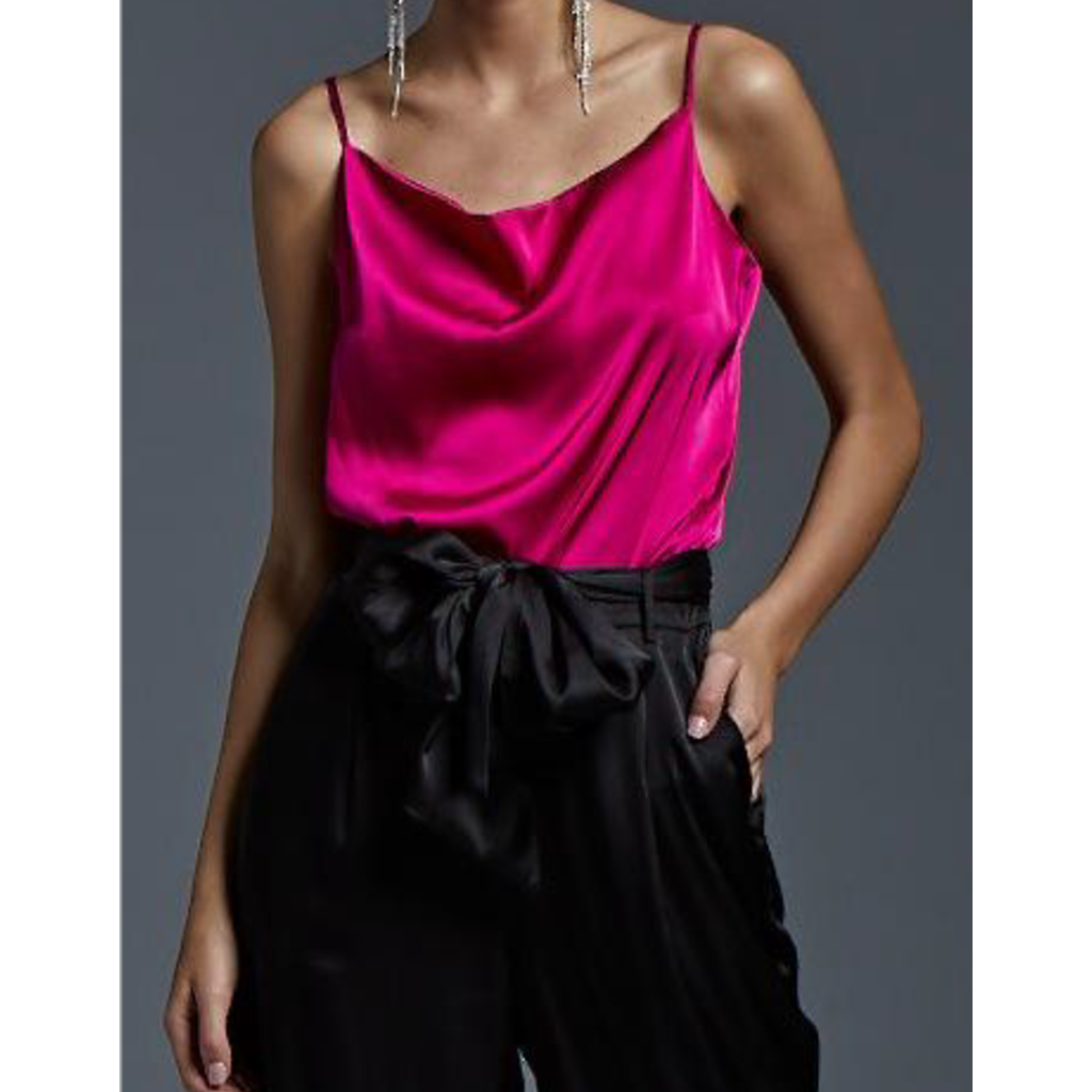 fuchsia satin top