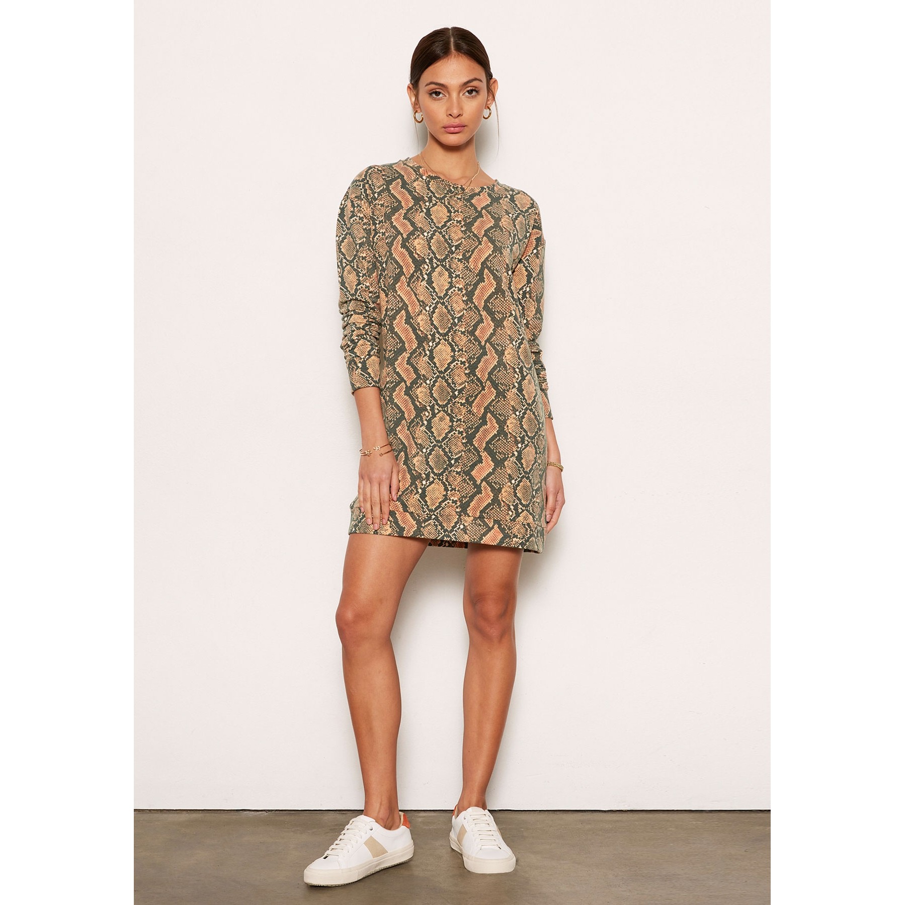 printed shift dress