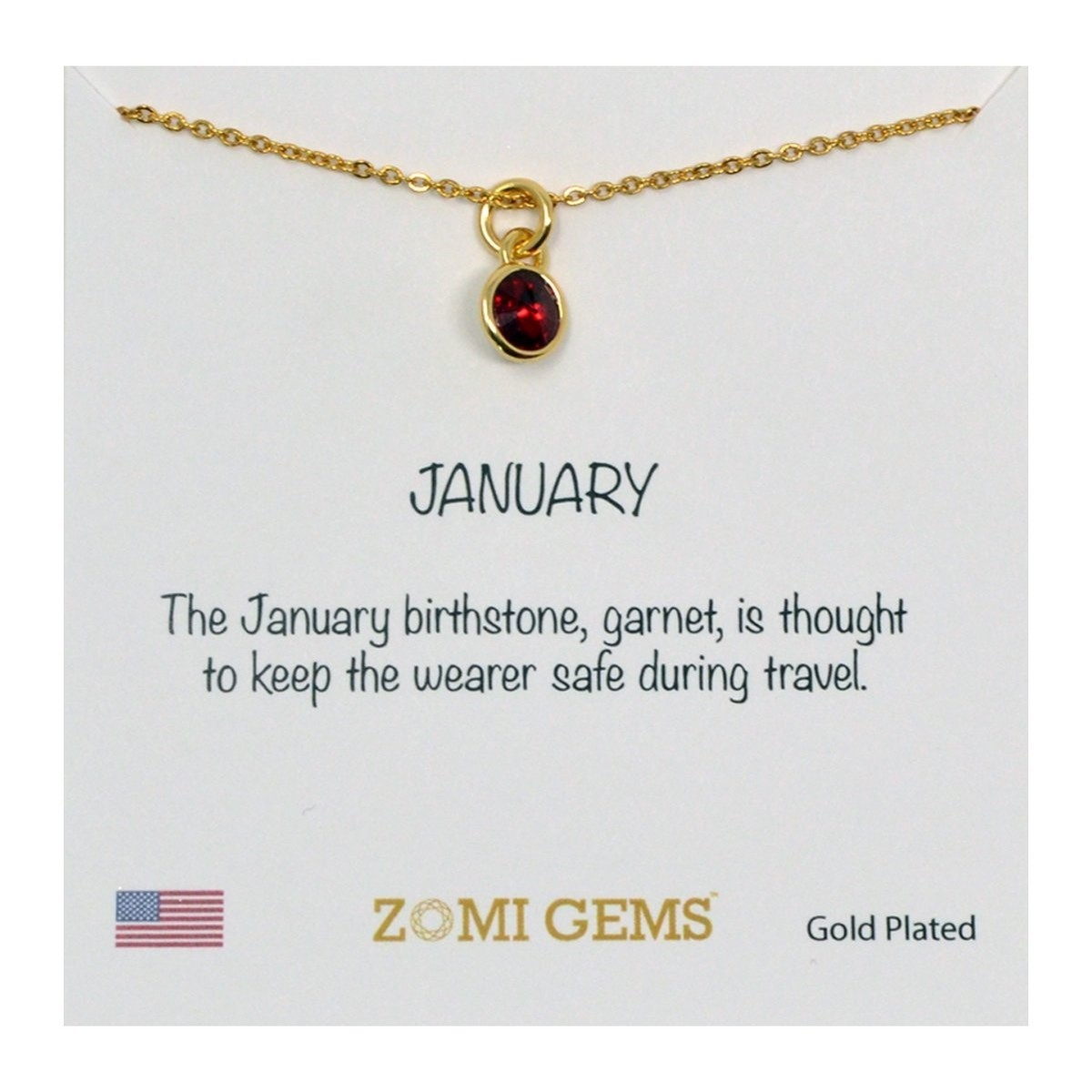 JULY Birth Stone Charm Necklace (Gold or Silver)