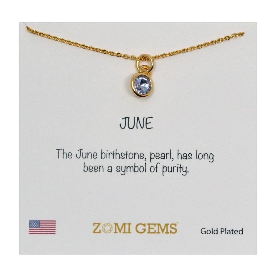 JULY Birth Stone Charm Necklace (Gold or Silver)
