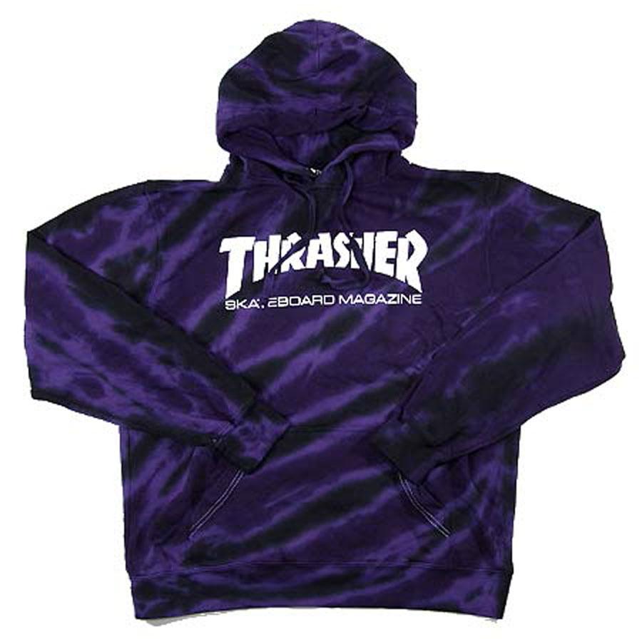 blue tie dye thrasher hoodie