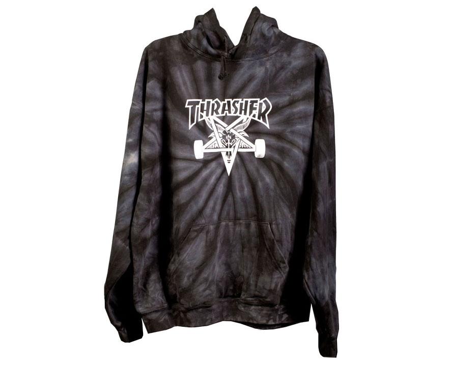 grey tie dye thrasher hoodie