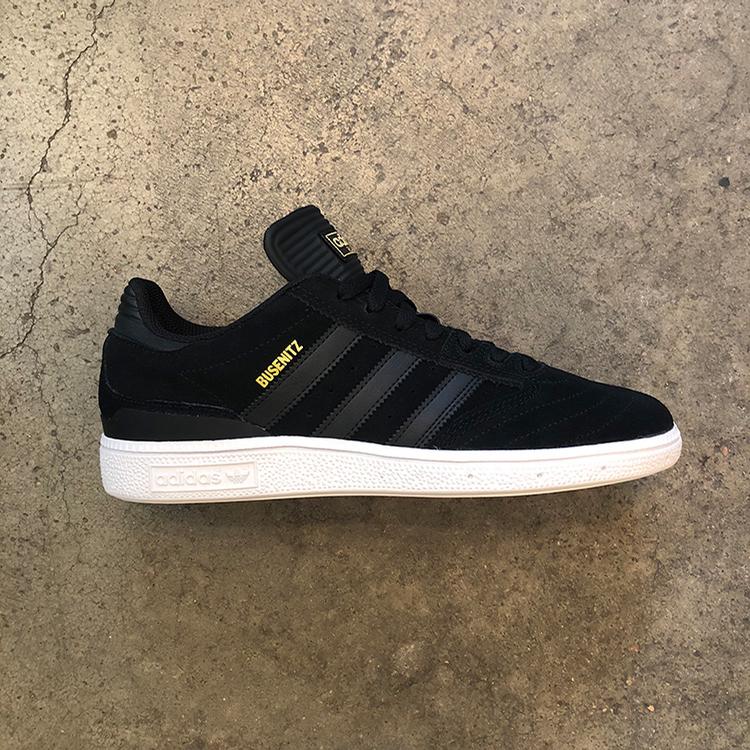 Divertidísimo saludo Roca Adidas Busenitz (Black/Black/White) Shoes Mens at Emage Colorado, LLC