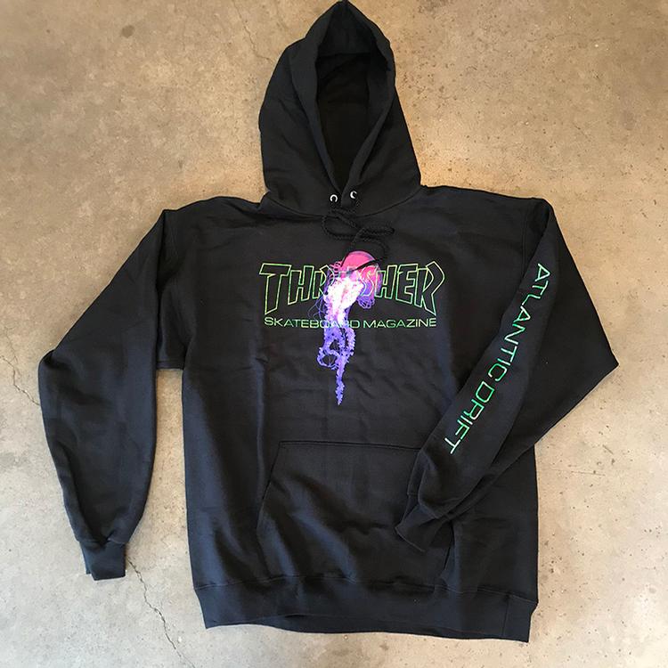 THRASHER アトランティックドリフト プルオーバーパーカー 黒 M