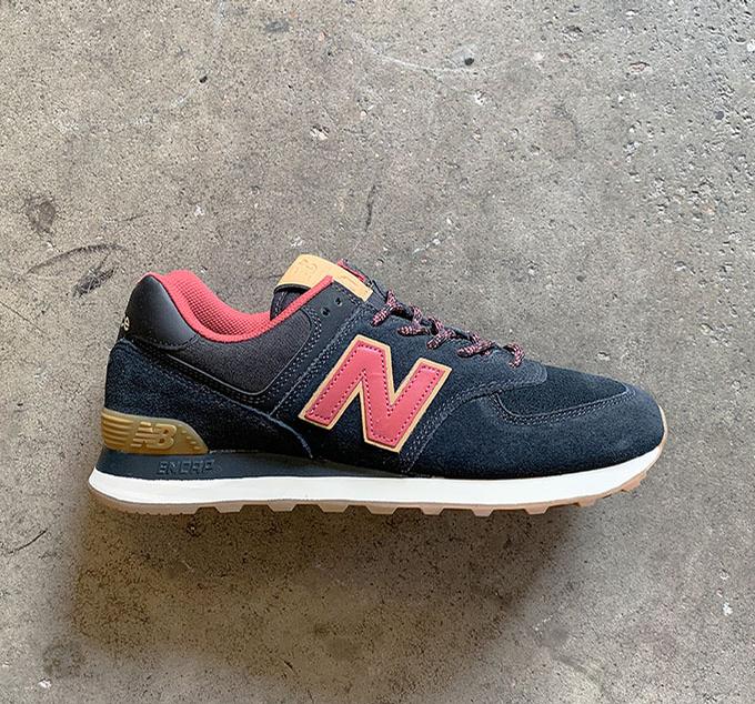 Liberamente Peso Segnale New Balance 574 Black With Earth Red Educazione Scolastica Manzo Senza