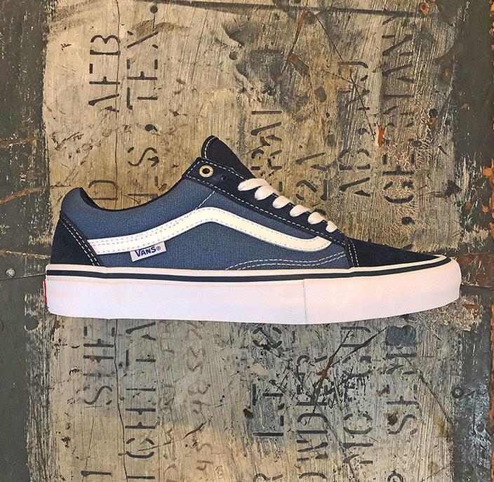 vans old skool pro navy white