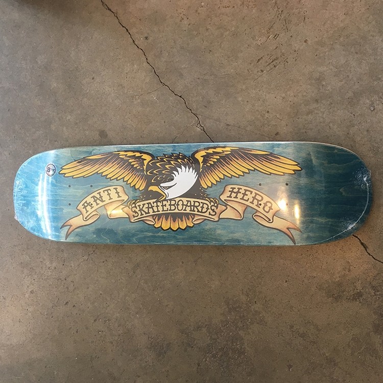スケートボード ANTIHERO SHAPED EAGLE 8.75 Anti Hero Shaped Eagle Overspray Blue Meanie 8.75 Skateboard Deck