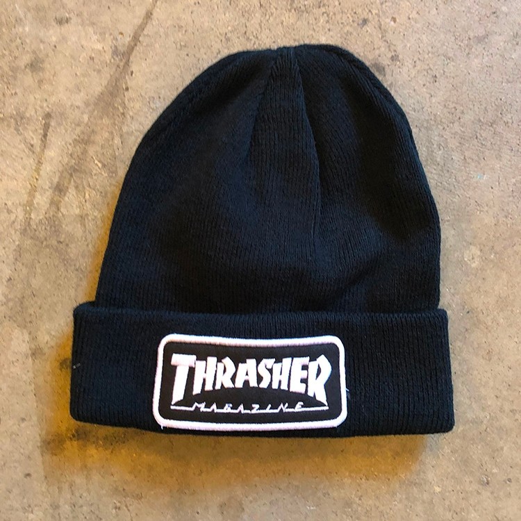 Thrasher Logo Patch Beanie (Black) Hats 