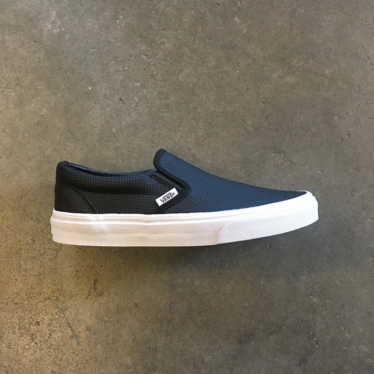 vans slip on leather perf