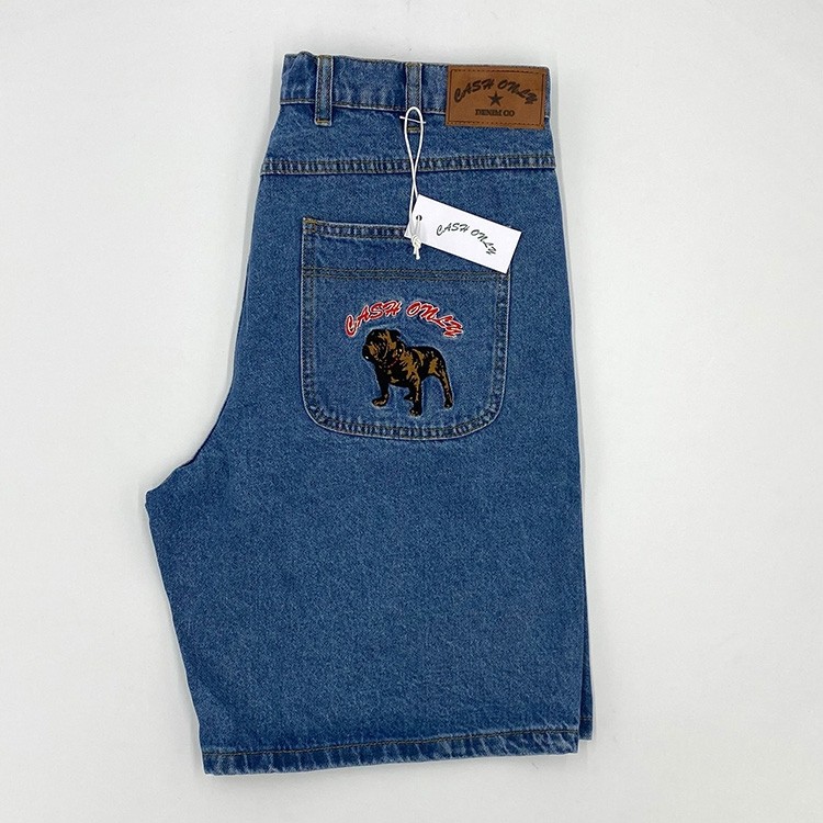 Cash Only Baggy Denim Shorts (Washed Indigo) Shorts at Emage 
