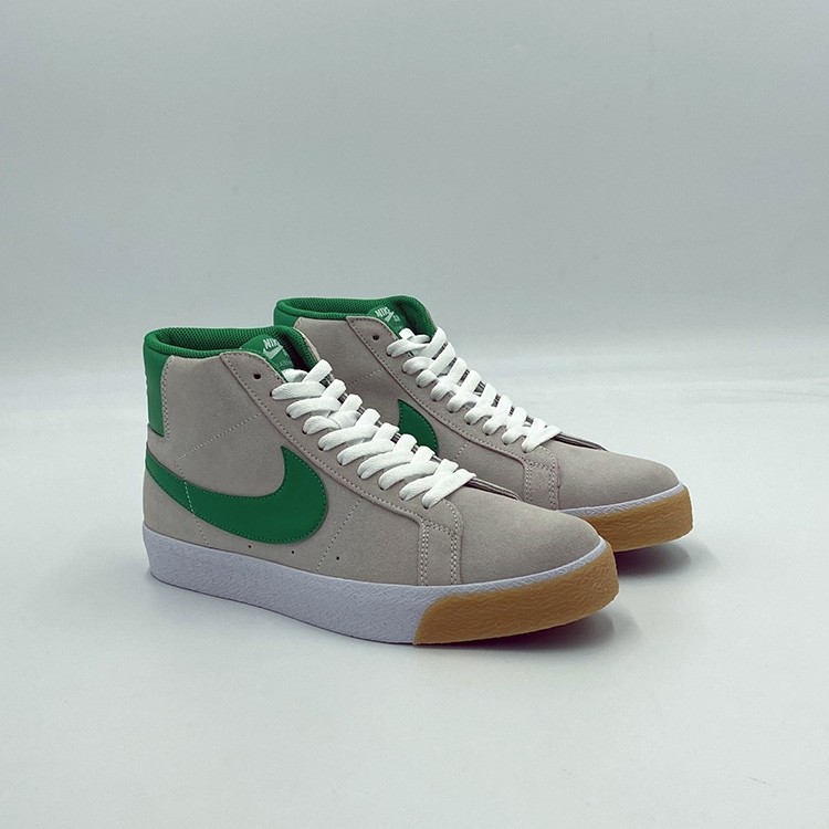 Nike SB Zoom Blazer Mid White/Lucky Green Shoes Men's 8.5 864349 106 Pine  High 