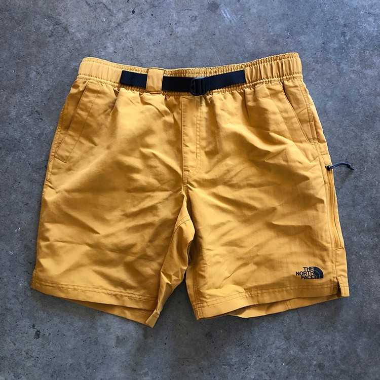 yellow north face shorts