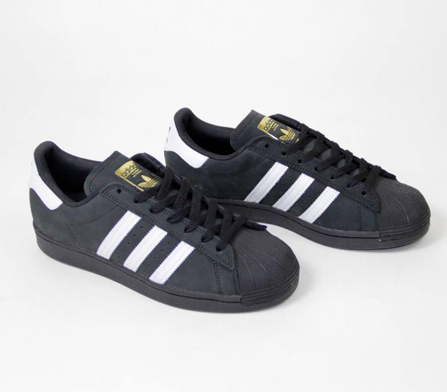 Adidas Superstar ADV (Black/White/Gold) Shoes at Embassy