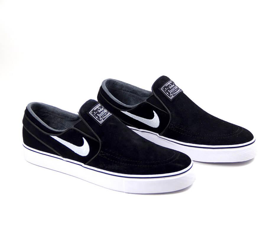 janoski slip on black white