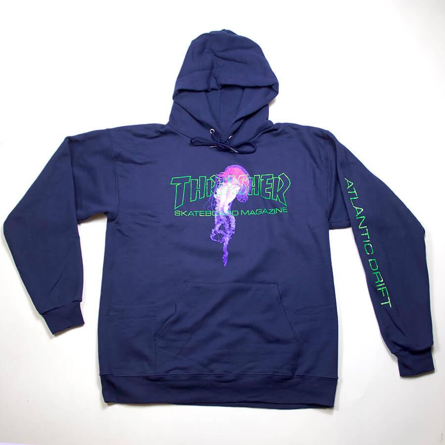 thrasher atlantic drift hoodie navy