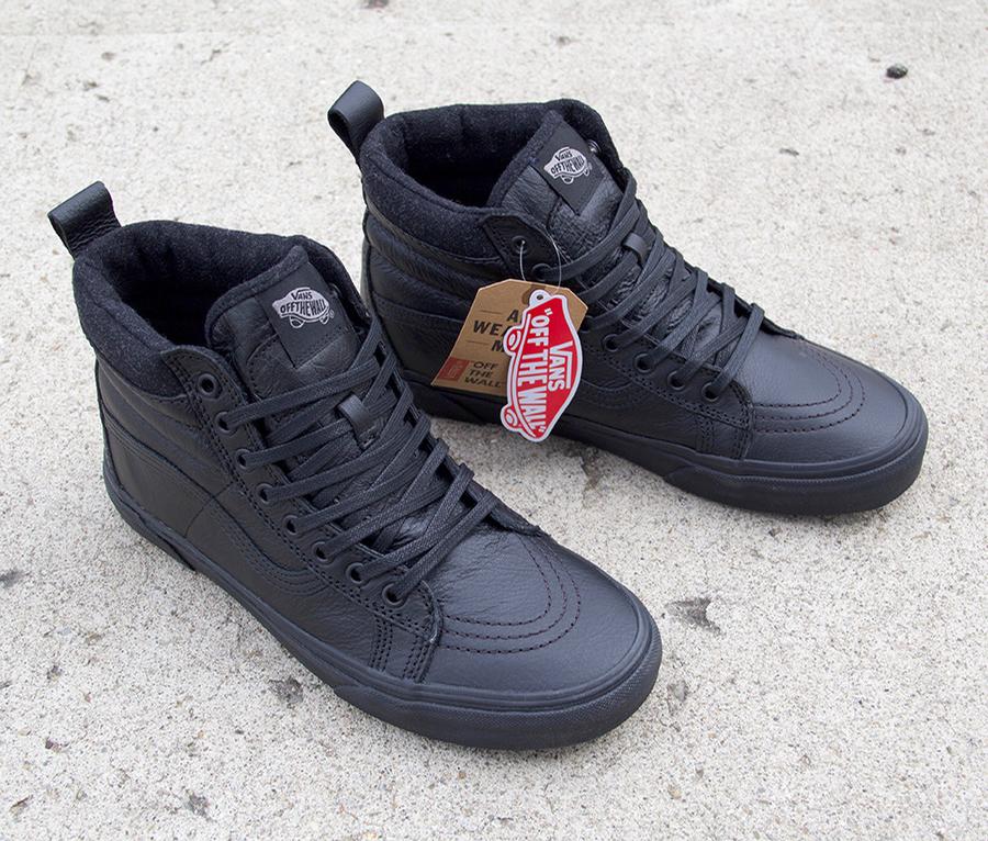 vans sk8 hi mte leather black