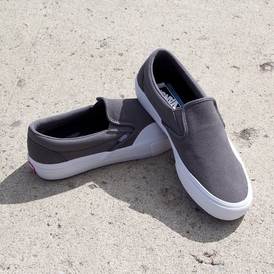 vans slip on pro rubber pewter