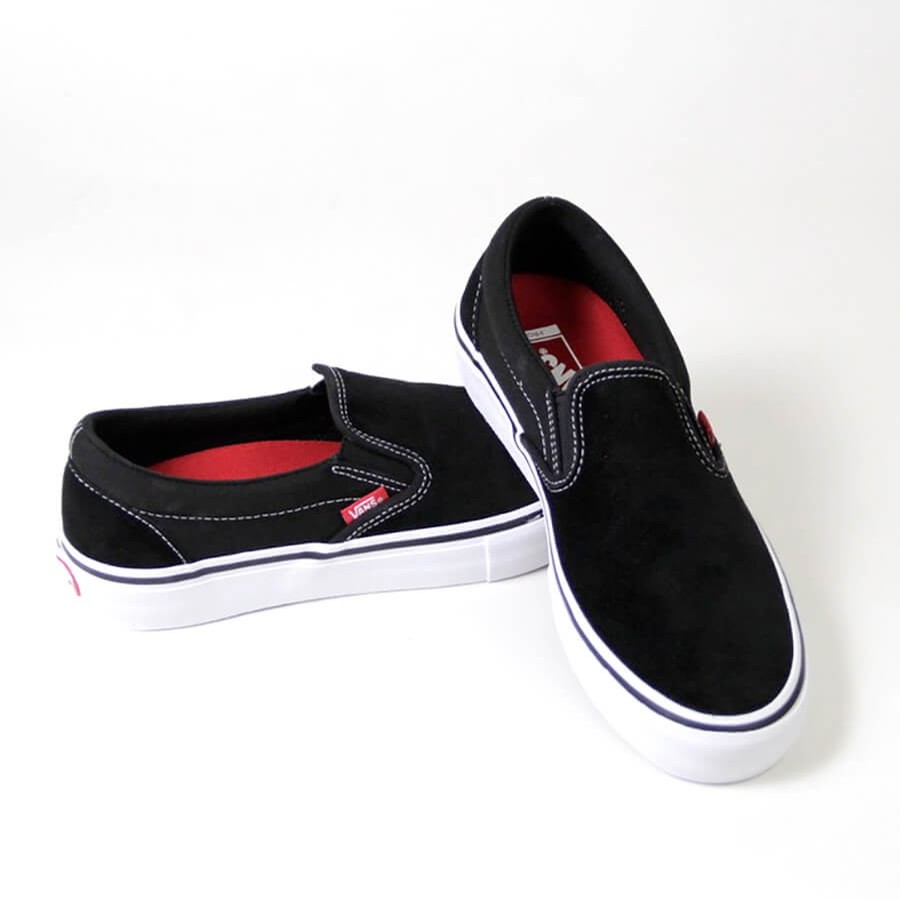 vans slip on pro black white gum