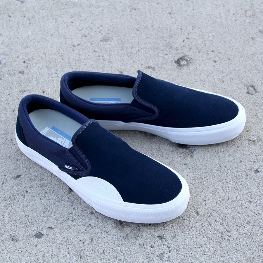 vans slip on pro dress blue