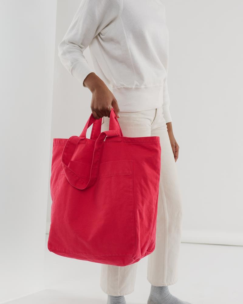Baggu Giant Pocket Tote: Washed Punch Red Womens Accessories Bag/Purse at The Stockist