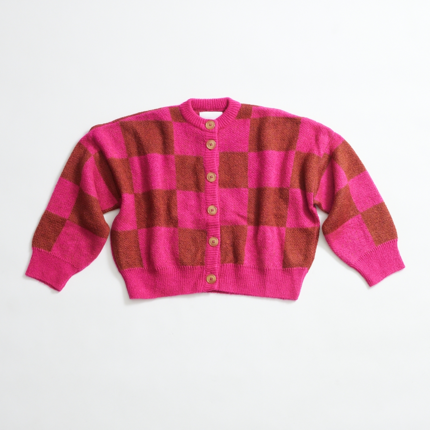 Wass Mohair Cardigan (Fuchsia/Camel)