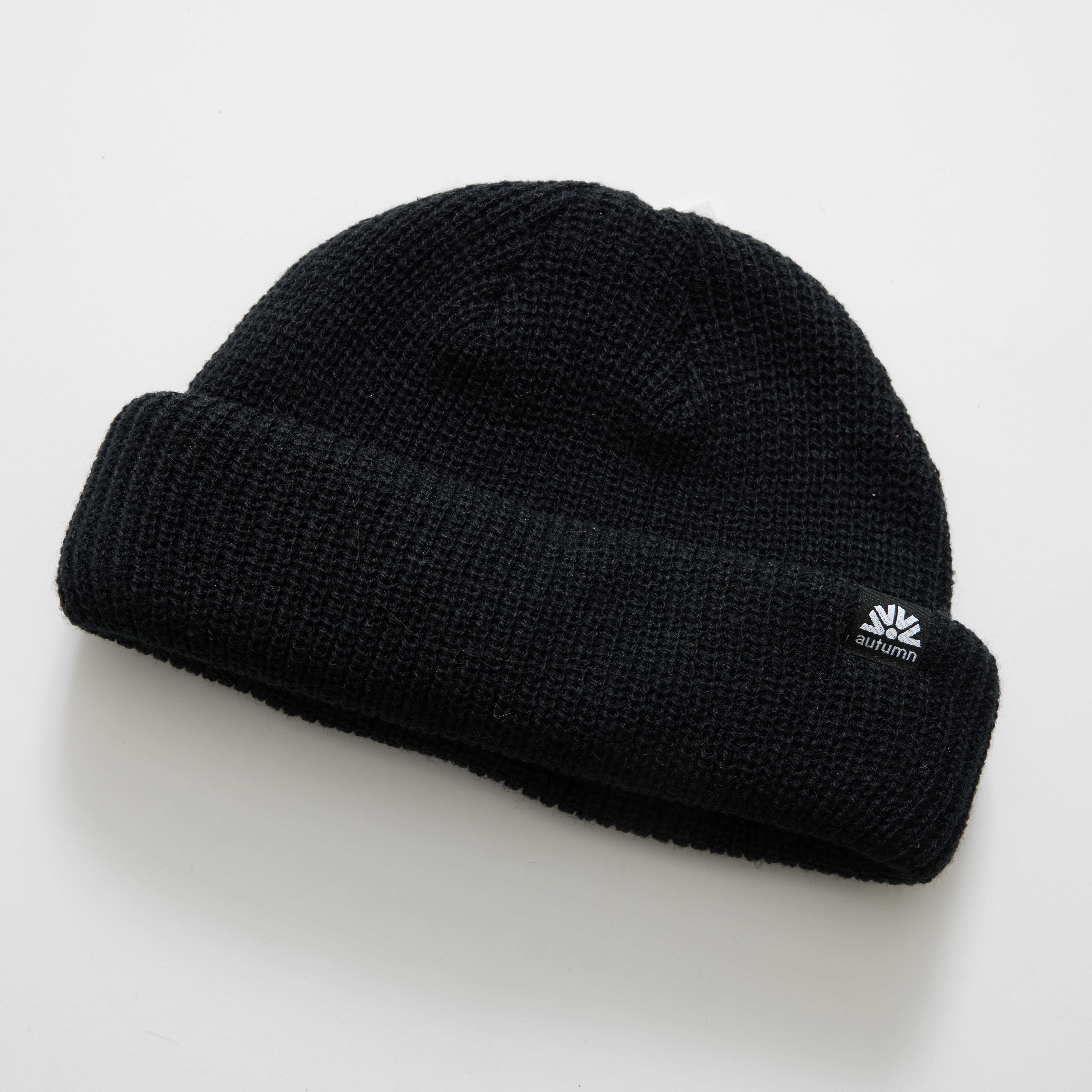 Autumn Shorty Double Roll Beanie (Black) ::Black