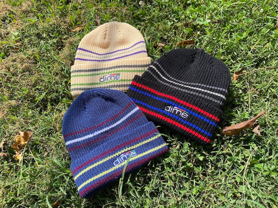 Dime Striped Beanie Hats Beanies at 