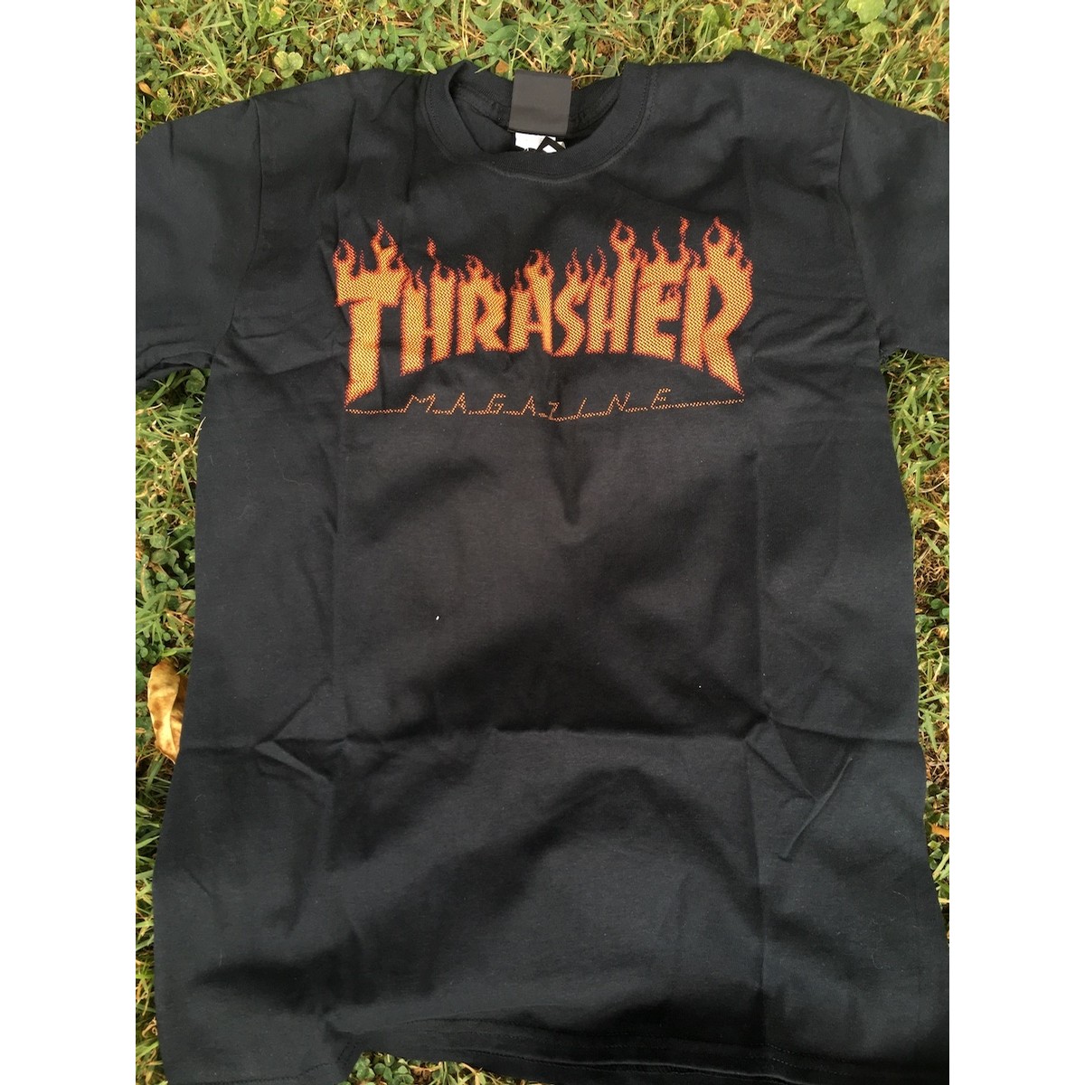Details about   Thrasher Magazine FLAME HALFTONE Skateboard T Shirt BLACK LARGE 