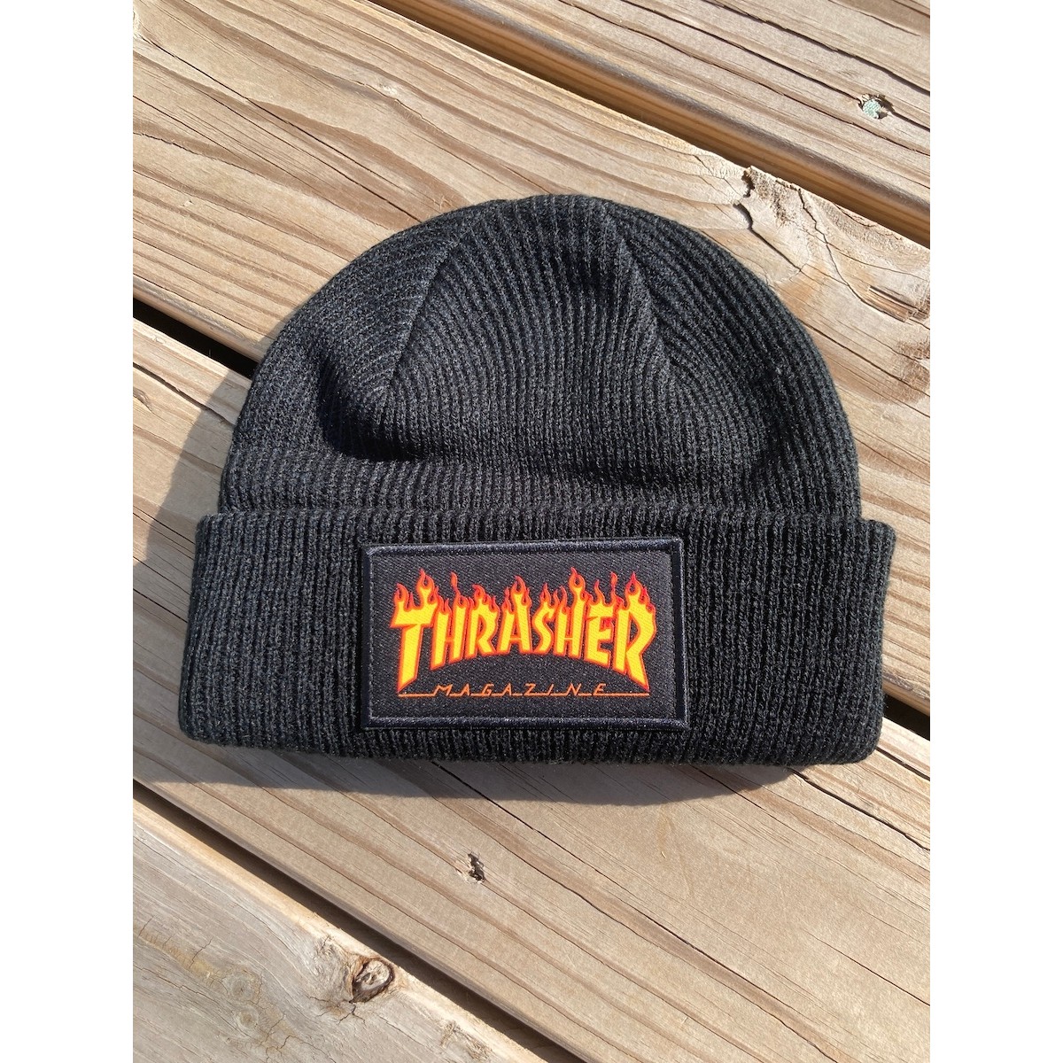 thrasher flame beanie