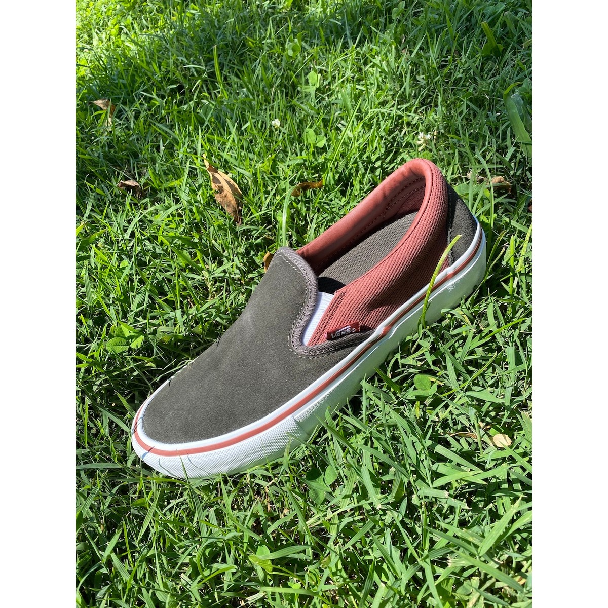 vans olive slip on