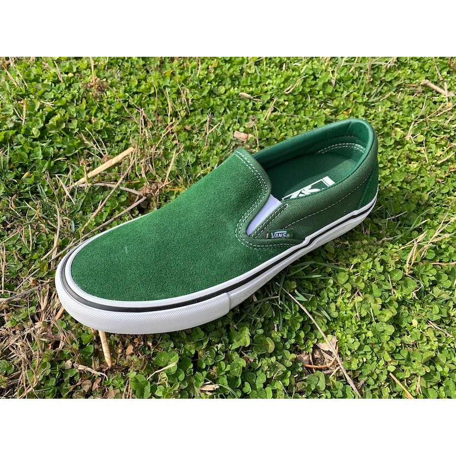 vans slip on pro green