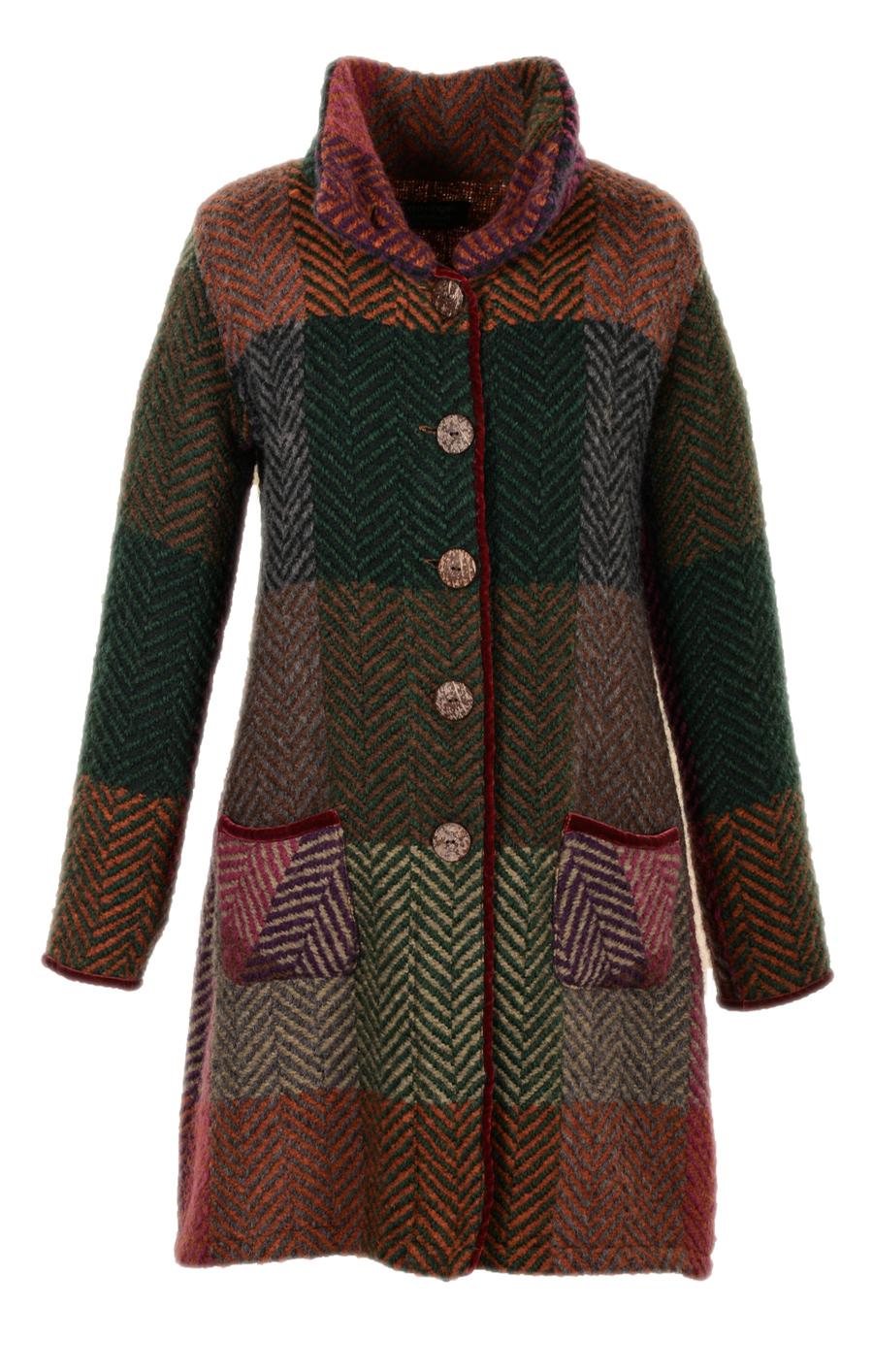 Branigan Weavers Irish Wool Coat Emma (Multi Mulberry) Clothing Capes