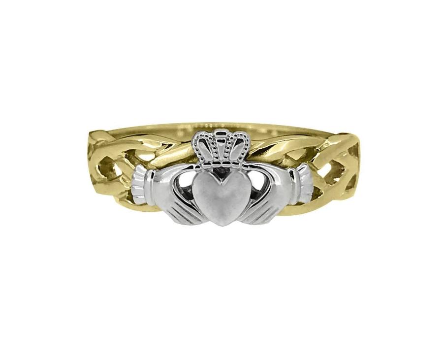 Facet Jewelry 14K Gold Claddagh Celtic Two Tone Jewelry Rings at Irish