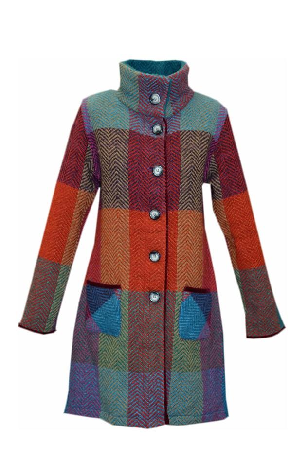 Branigan Weavers Irish Wool Coat Emma (Donegal Red) Clothing Capes Shawls at Irish on Grand