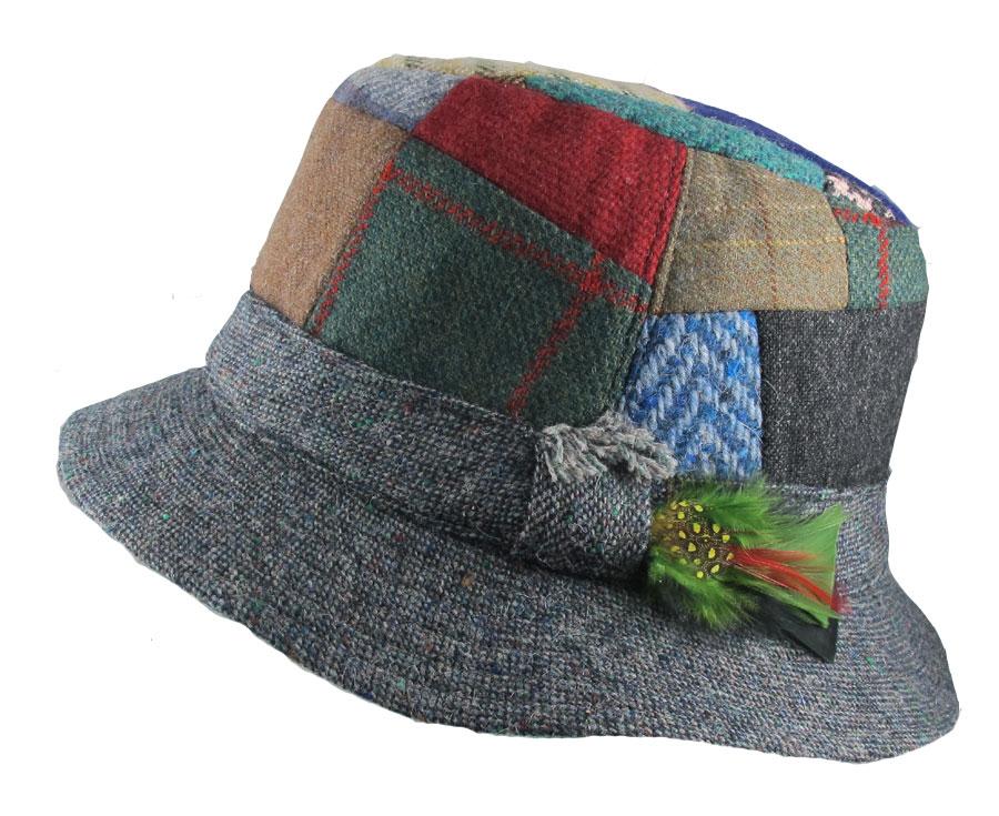 Hanna Hats Irish Walking Hat (Patch Tweed) Clothing Caps Hats at Irish