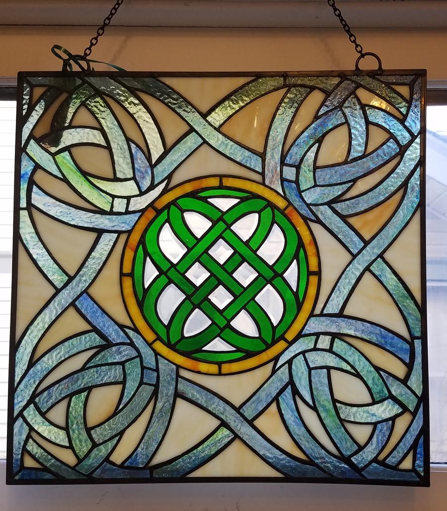 BOE Multi Colored Celtic Window Gifts For Home Stain Glass at Irish on