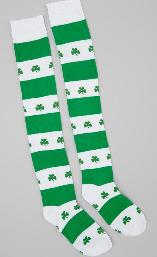 RIN Irish Shamrock Knee Socks Clothing Accessories at Irish on Grand