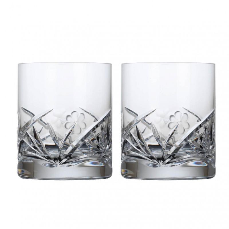 Emerald Irish Crystal Shamrock Whiskey Irish Crystal Glasses Pair Gifts