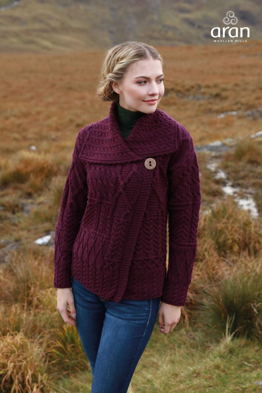 Aran Woollen Mills Patchwork Button Cardigan Clothing Knitwear at Irish ...