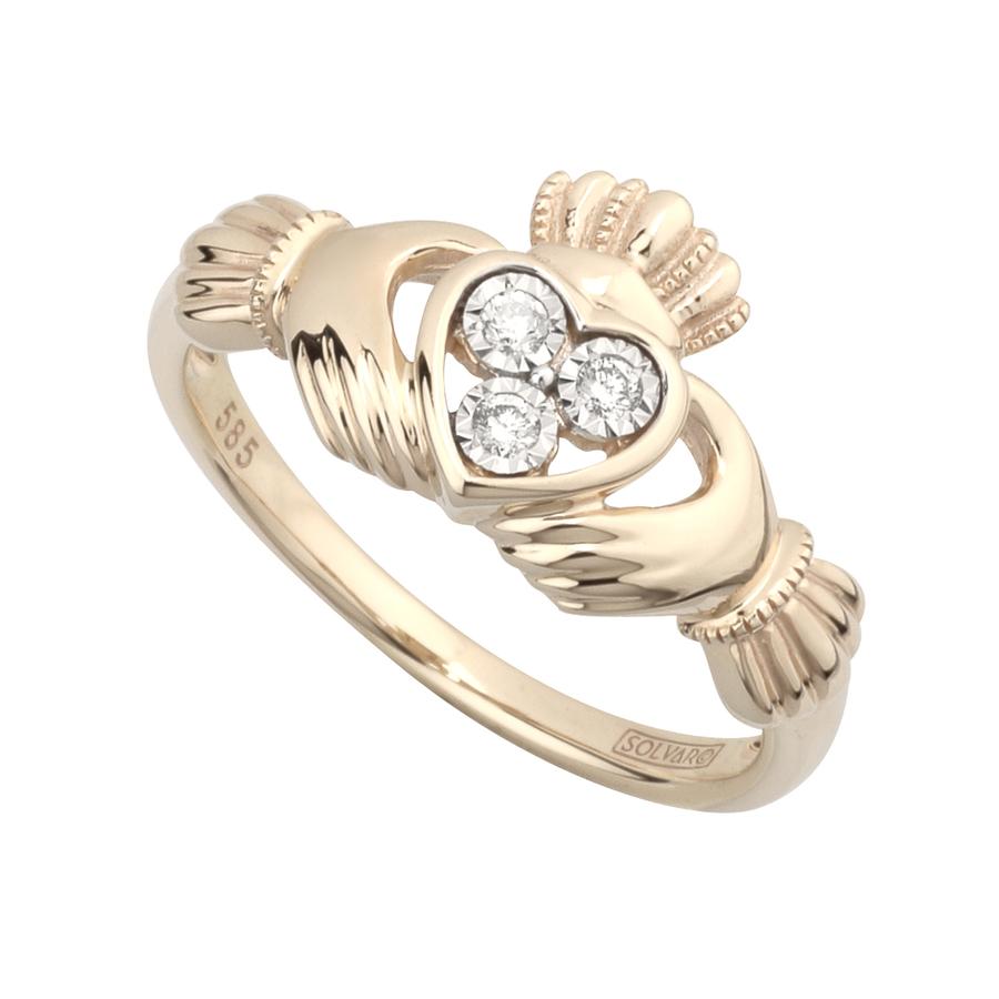 Solvar Jewelry Diamond Claddagh Ring Jewelry Rings at Irish on Grand